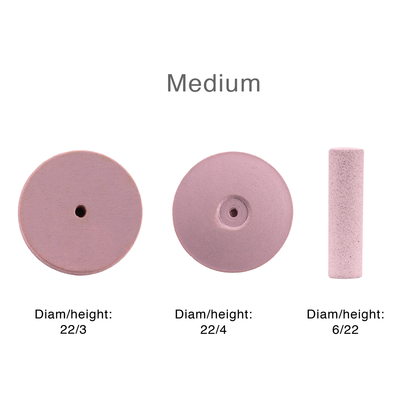 Rubber Wheels & Points. Unmounted H Series ( Medium )