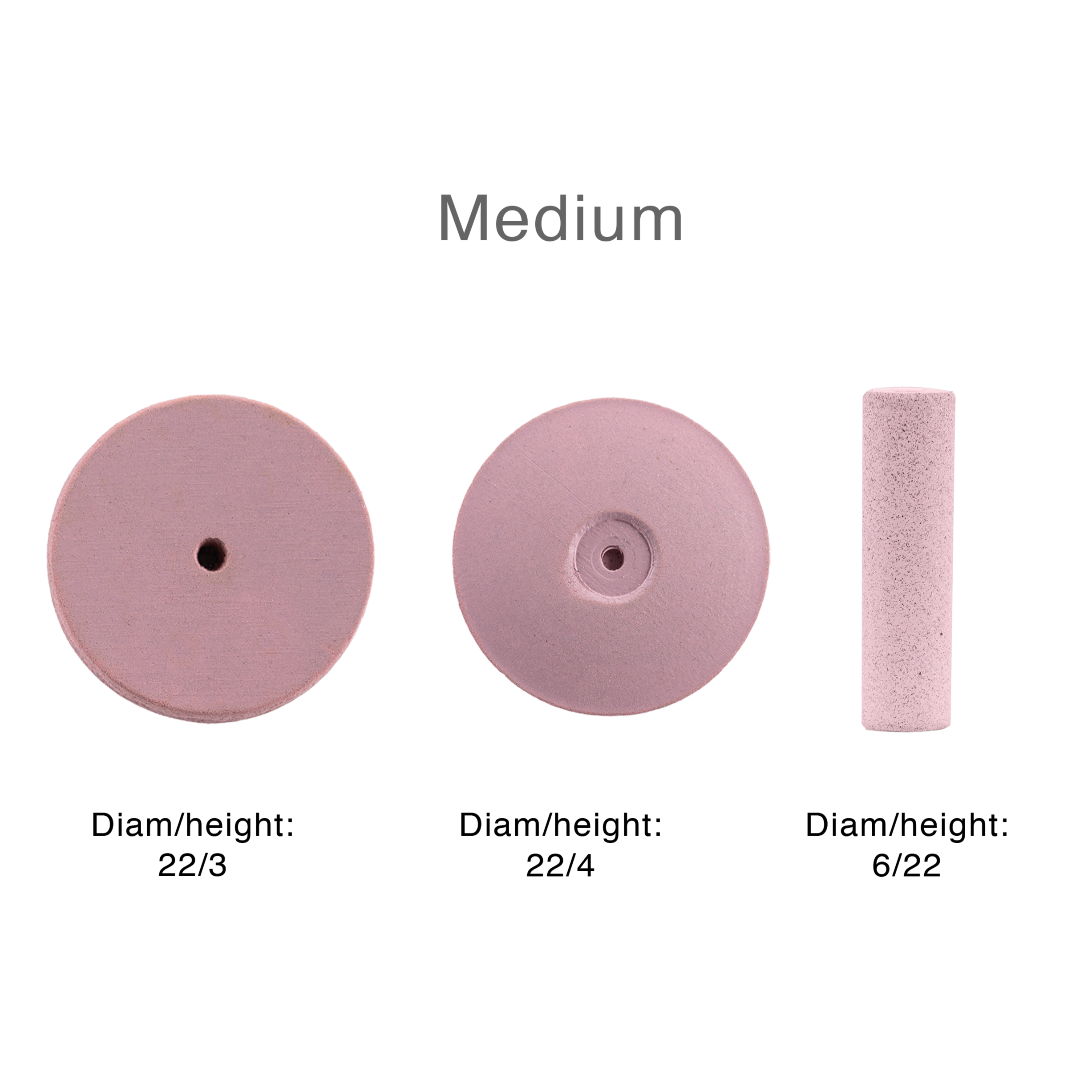 Rubber Wheels & Points. Unmounted H Series ( Medium )