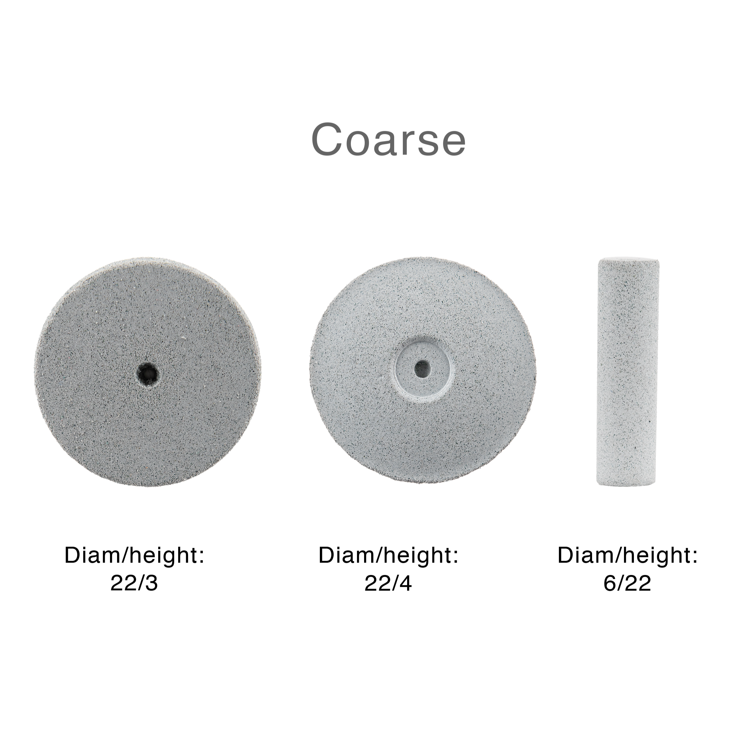 Rubber Wheels & Points. Unmounted H Series ( Coarse )